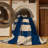 Machine Washable Checkered Blue Area Rug-297624535