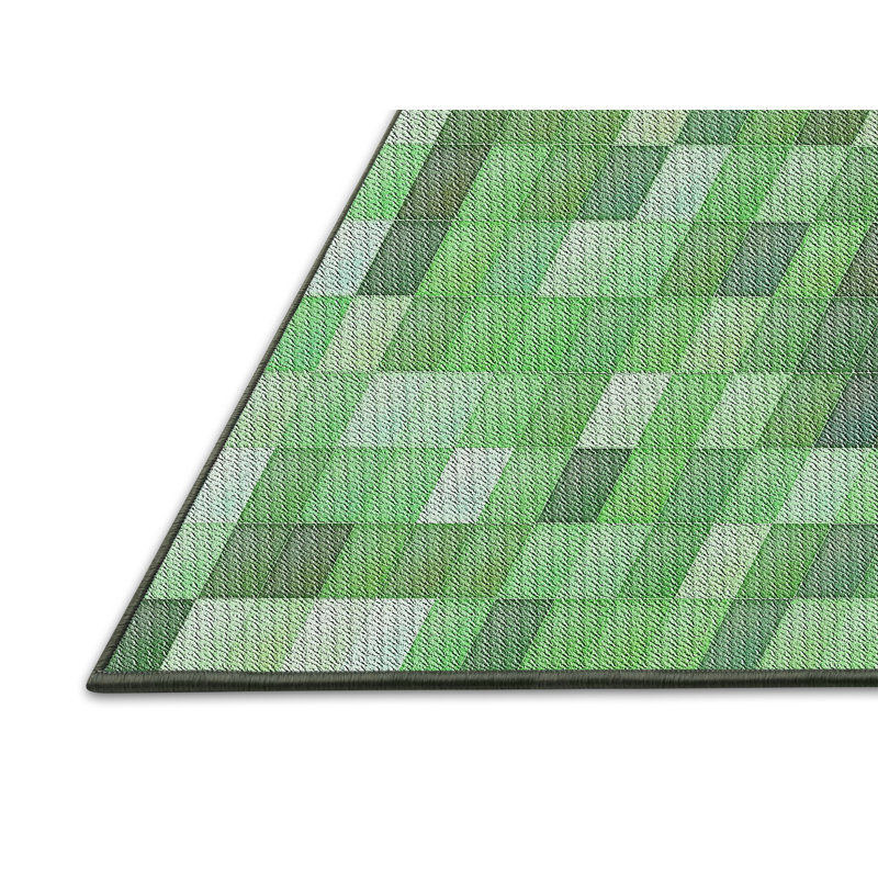 Tapis vert tissé à la machine, Rectangle 8 pi x 12 pi