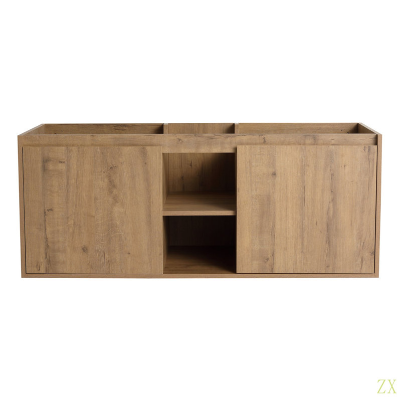 Meuble-lavabo mural 48 po, charnière de porte à fermeture en douceur et support de rangement ouvert, ensemble KD (meuble-lavabo seulement, évier exclu)