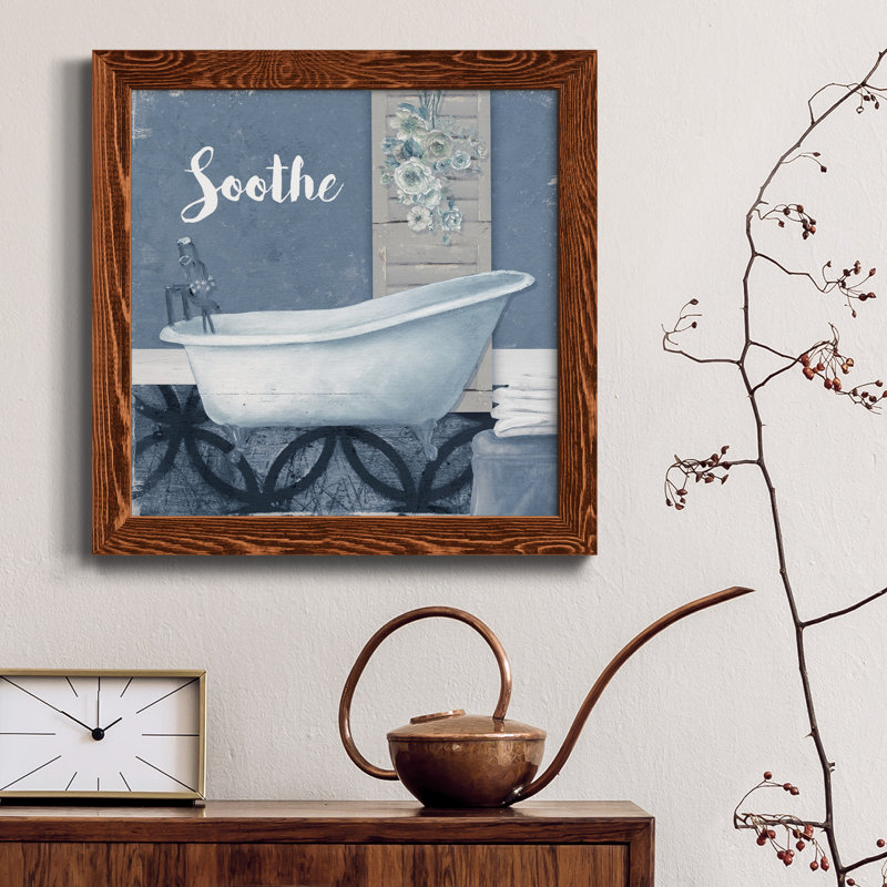 Soothe - Peinture sur toile encadrée, Toile avec cadre érable patiné, H 17 po x l 17 po x P 1,5 po