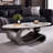49.2" Modern Oval Faux Marble Coffee Table with Metal Base, Luxury Living Room Furniture for Home Decor, Scratch-Resistant & Easy Assembly-1501772584