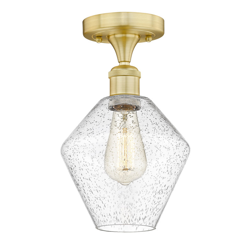 Plafonnier encastré Amylea, Bullé, Or satiné, H 10,63 po x l 8 po x P 8 po