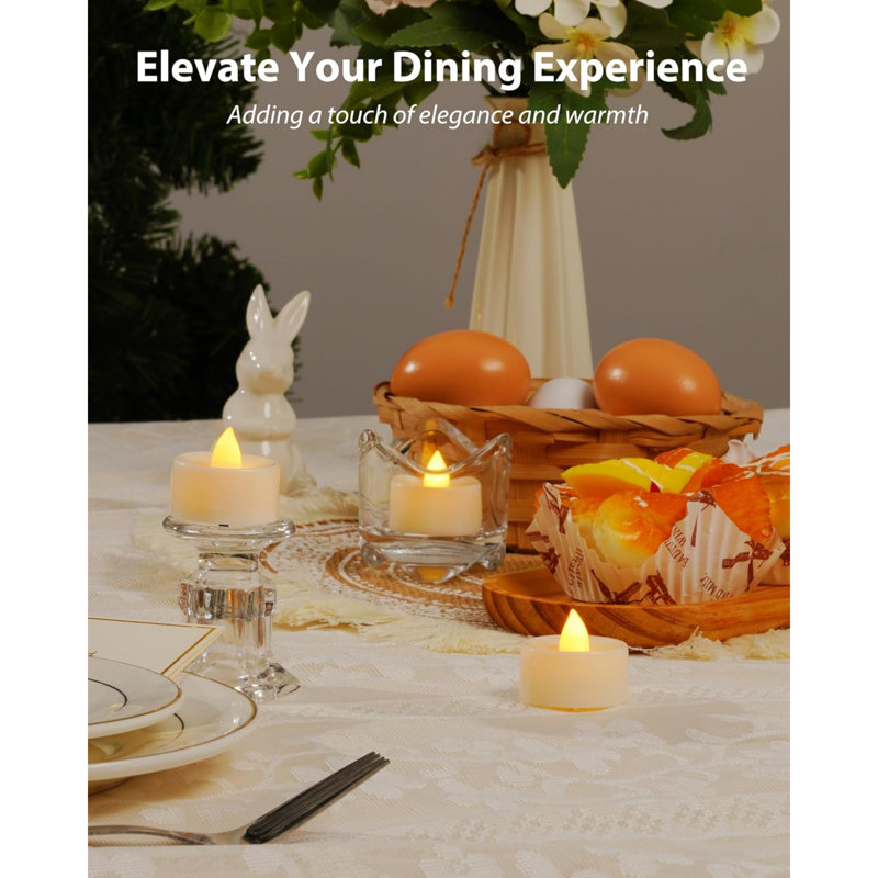No Flicker Bright LED Flameless Candle Tea Lights, 50 Pack Electric, Battery Operated Elecreic for Mother's Day, Christmas, Holiday, Vovite, Proposal