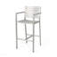 Ensemble de 2 tabourets d'extérieur avec cadre en aluminium antirouille 29,50 po d'extérieur, argent