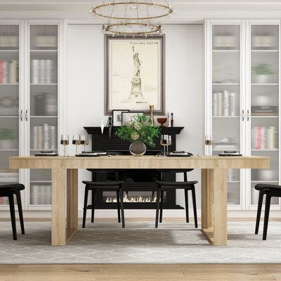 12-Person Rectangular Manufactured Wood Dining Table