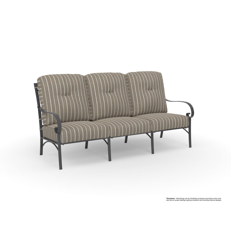 Pasadera Outdoor 3 - Seat Patio Sofa, Graphite, Sterling Alpaca