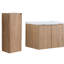 Meuble-lavabo 24 po avec lavabo et armoire d'appoint 24 po, construction rouille, poignées en métal rouille de style élégant, chic-344899325