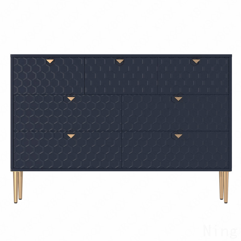 Armoire d'appoint de rangement 7 tiroirs Modern, Bleu