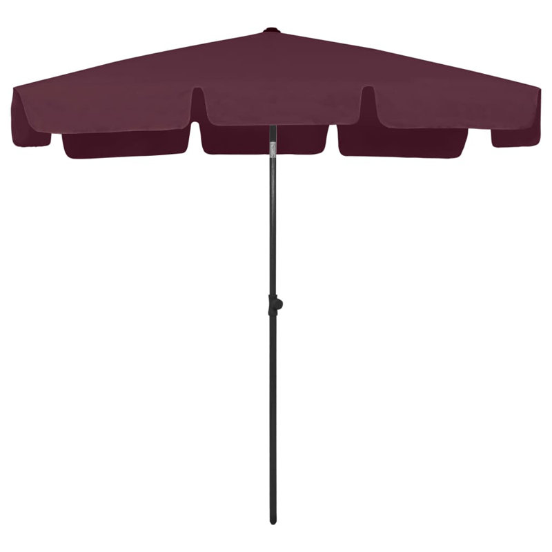 Parasol de plage rectangulaire Dinuba, Bordeaux rouge, H 96,5 po x l 78,7 po x P 49,21 po