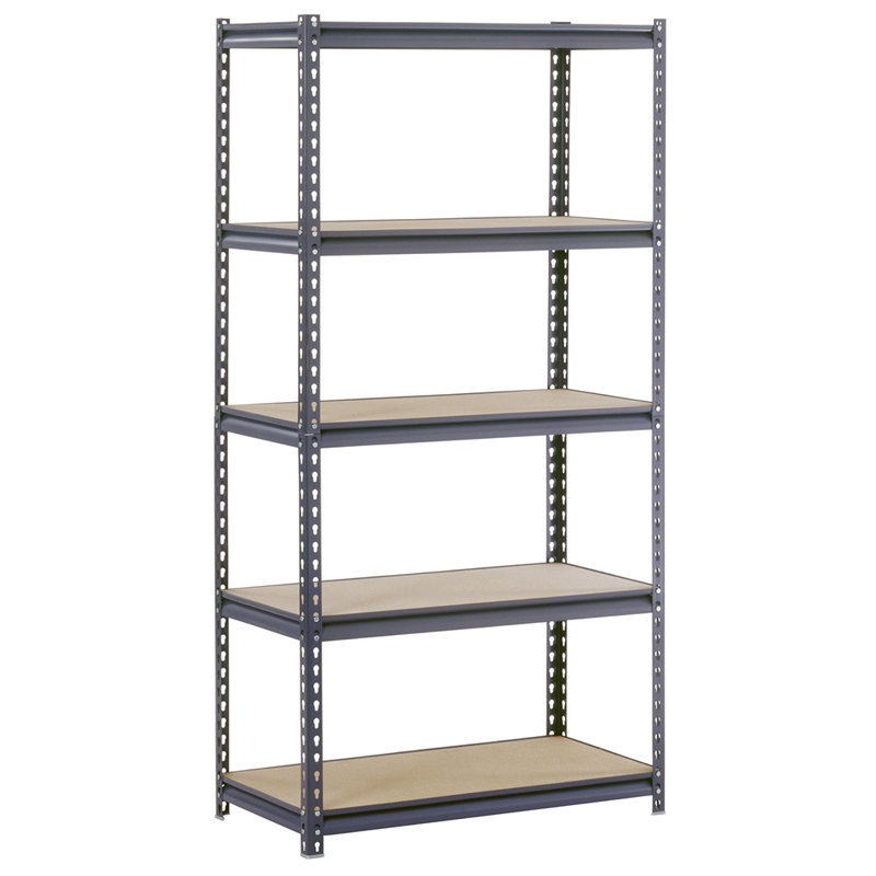 Étagère modulaire robuste à 5 tablettes de calibre 16 sans boulons, H 72 po x l 36 po x P 24 po