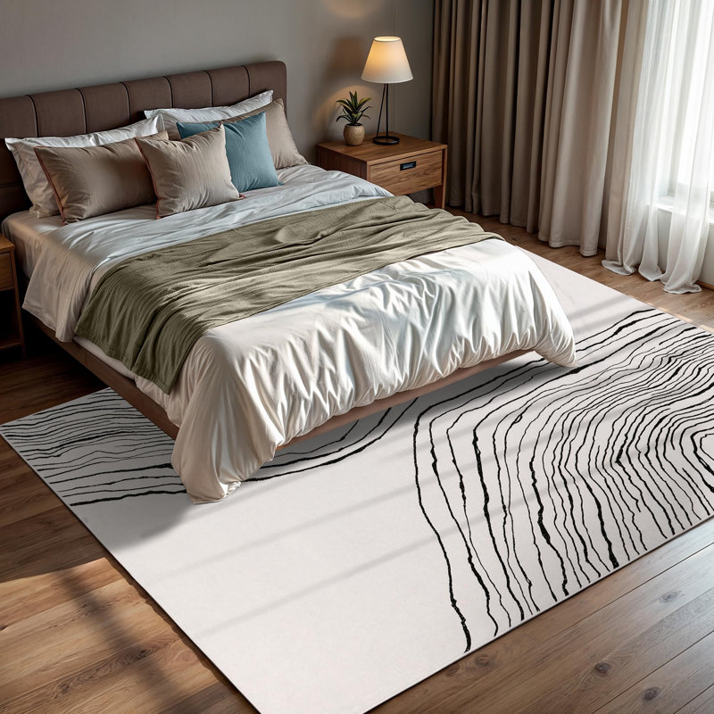  Thassos - Indoor, Machine Washable Area Rug 8' x 10' Beige Black Home Carpet, All Ages, Rectangle 8' x 10'
