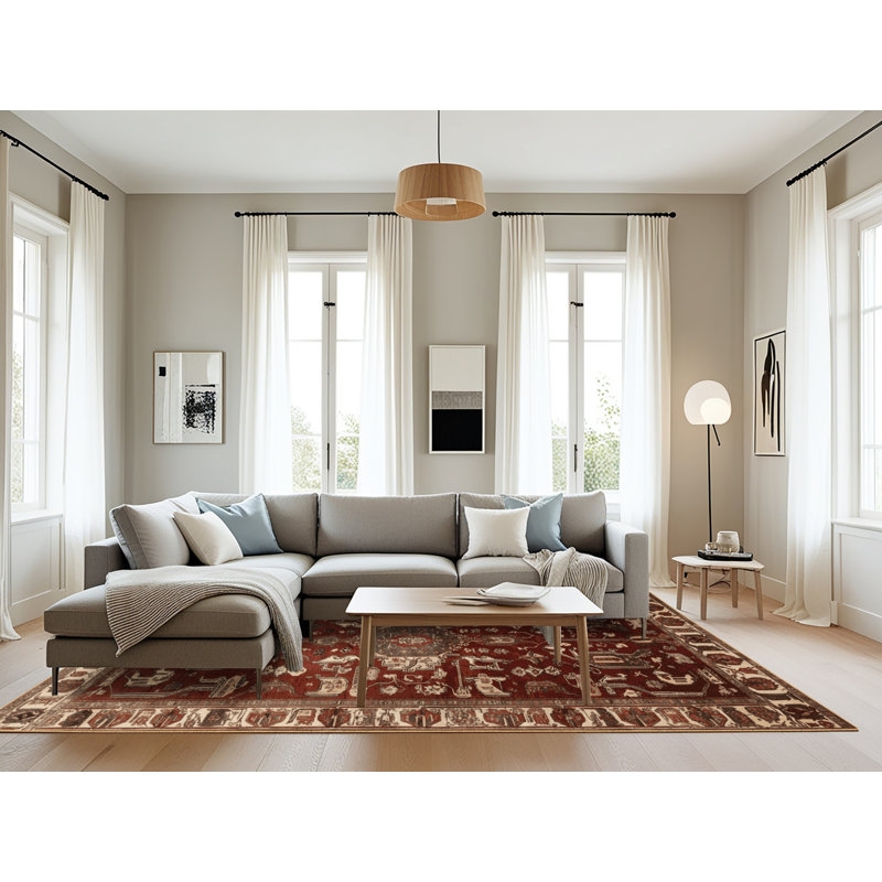 Tapis brun lavable à la machine, Rectangle 6 pi x 9 pi