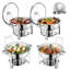 5 Qt Round Chafing Dish Buffet Set Full-Size Pan Stainless Steel-905980489