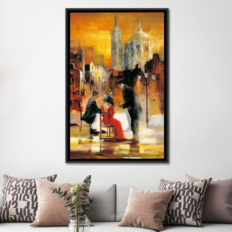 « amour ii », impression sur toile, H 26 po x l 18 po x P 1,5 po, Toile avec cadre noir, Pas de tapis