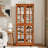 68.7'' H Display Cabinet With Glass Doors, Adjustable Shelves And E26 Bulb(Dark Oak)-121448669