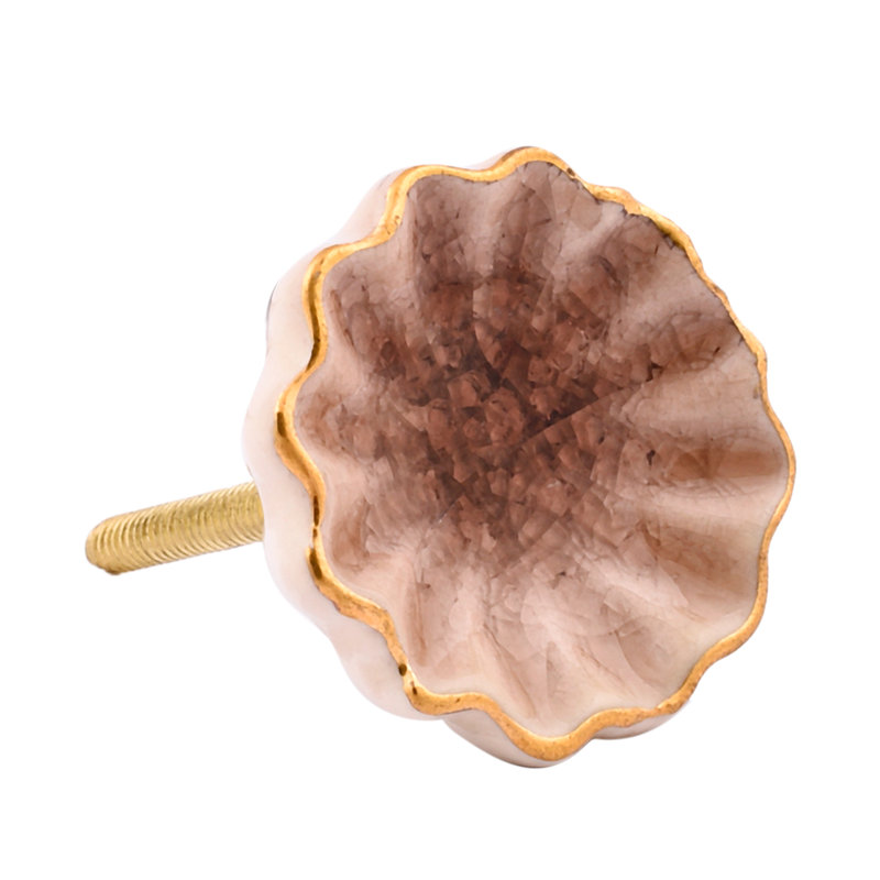Beige/Gold Crackle Knob