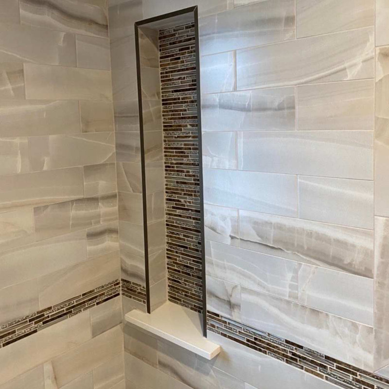 Amsterdam 4" x 13" Porcelain Marble Look Wall & Floor Tile, Caramel