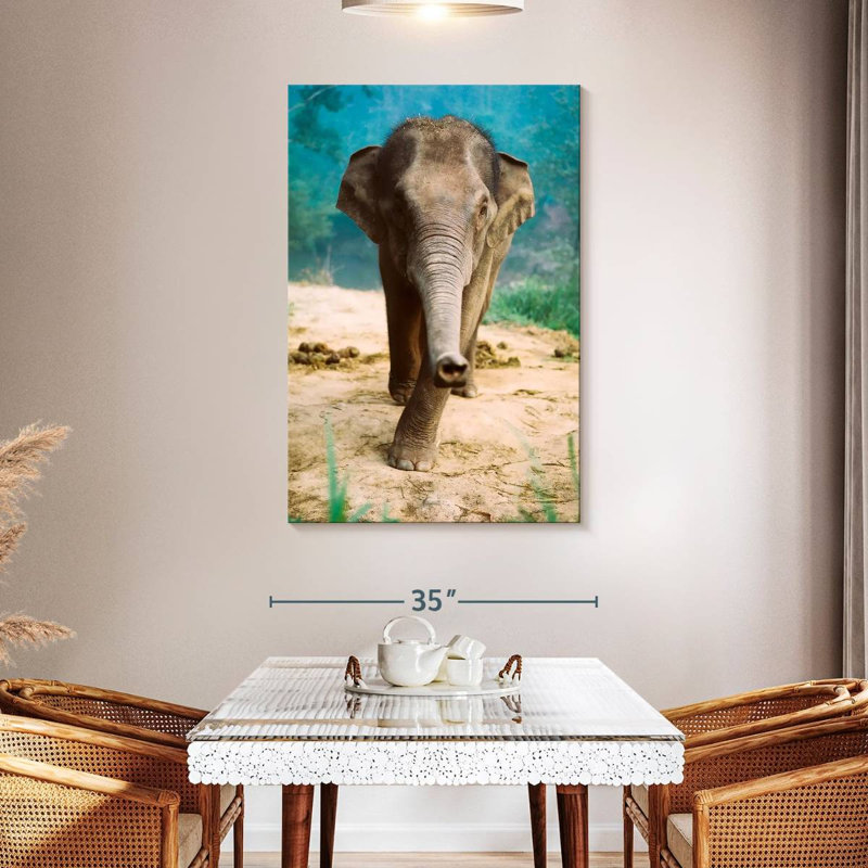 Curieux bébé éléphant Brampt, H 48 po x l 32 po