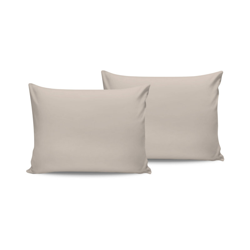 Ensemble de taies d'oreiller en satin (2 pièces), Crème