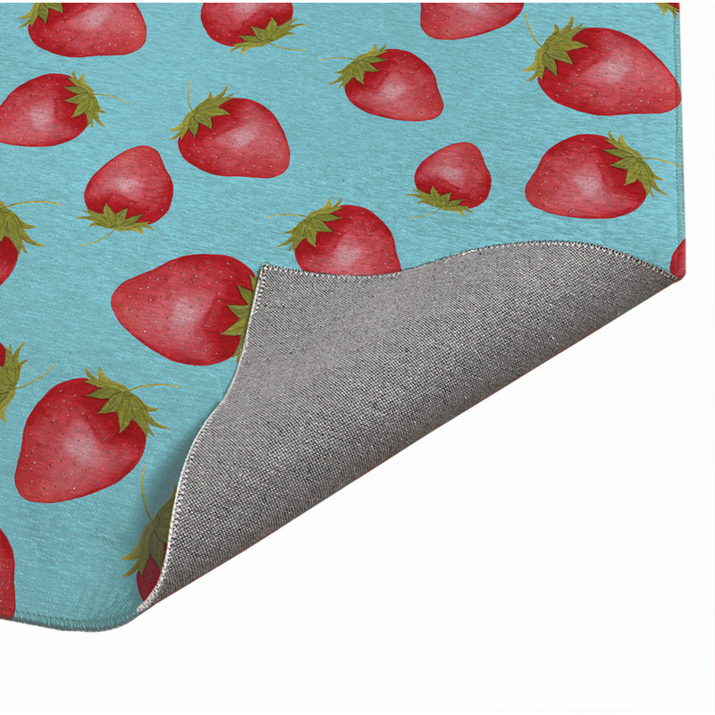 Tapis d'extérieur Summer Strawberries, Rectangulaire 3 pi x 5 pi