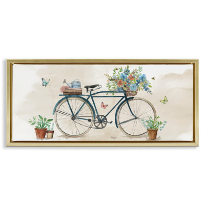 Cadre flottant pour bicyclettes et fleurs de jardin, design par Nan
