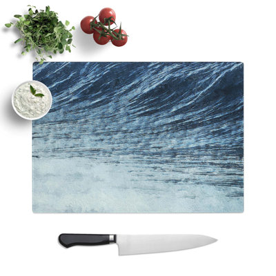 Tempered Glass Rising of the Wave Chopping Board