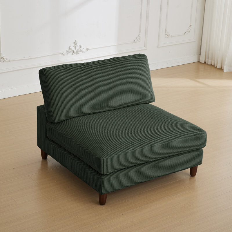 Fauteuil double rembourré sans accoudoirs, Vert