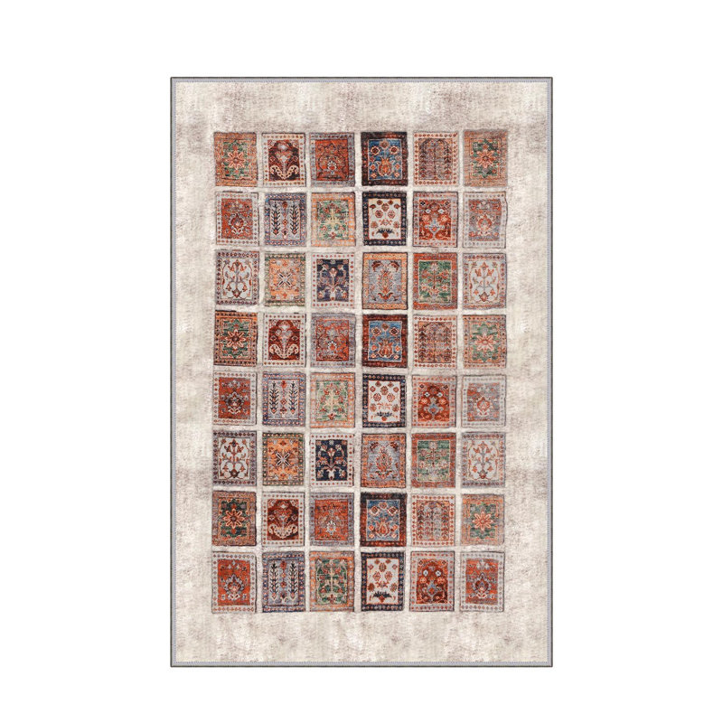 Stylish Hall Carpet (3.3 x 6.6 ft), 100% Polyester, 0.3 in Pile Height | Antibacterial, Non-Slip PVC Felt Dot Underside | Machine Washable, 3D Digital Print, Durable & Easy to Clean | Perfect for Entryway & Living Areas