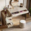 Bureau de coiffeuse réversible avec 5 tiroirs (sans miroir)