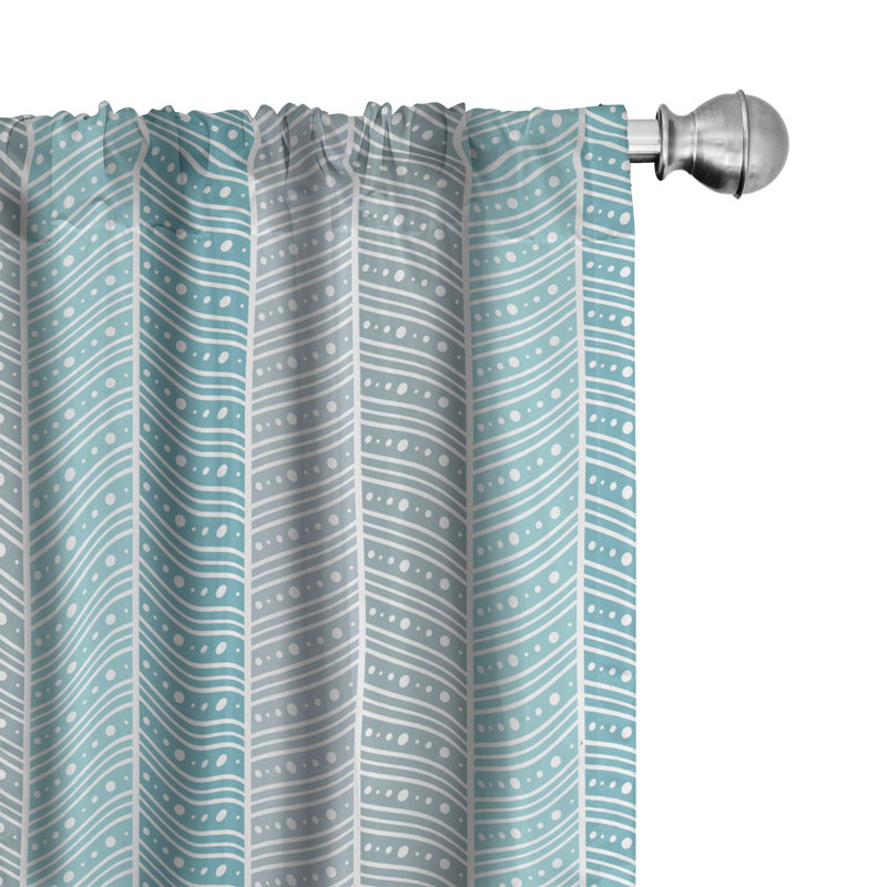 Geometric Semi-Sheer Rod Pocket Curtain Panels, 28" x 63"