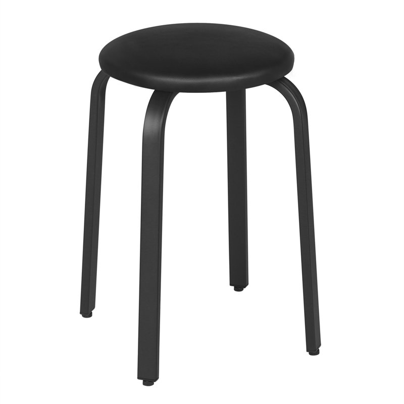 Messai Steel Accent Stool, Black