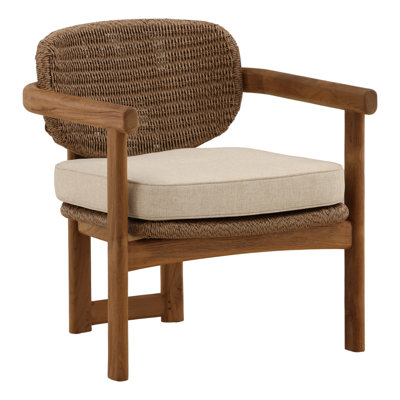 Fauteuil d'extérieur brun clair Alva