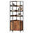 78.1“ Corner Bookcase 5 Tiers with Door and Baffles for Home Office Living Room