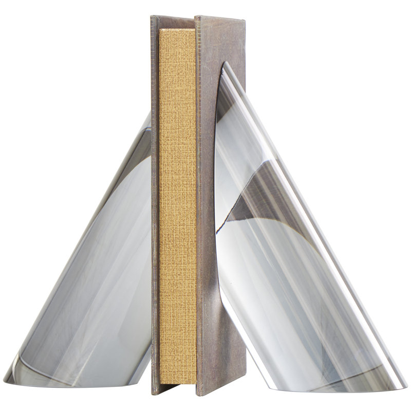 Serre-livres en verre en forme de pyramide antidérapante