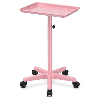 Utility Cart with Wheels Storage Cart with Tray Height Adjustable Salon Tray Cart
