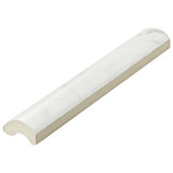 Classico Carrara 6" x 1.3" Matte Ceramic Bullnose Tile Trim in White/Gray