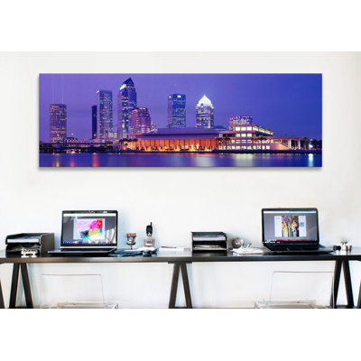 Impression panoramique sur toile, bâtiment panoramique au bord de l'eau, Tampa, Floride, États-Unis