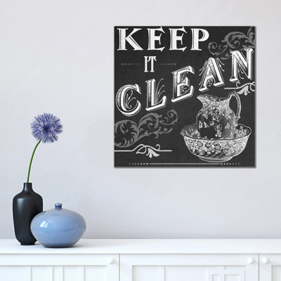 Chalkboard Bath Signs IV by June Erica Vess - Wrapped Canvas Print