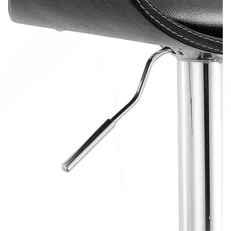 Tabouret de bar contemporain pivotant réglable avec siège et dossier rembourrés
