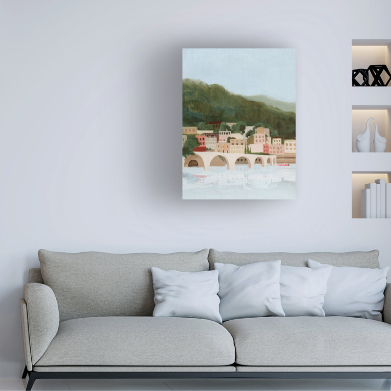 Art mural sur toile tendue - Grace Popp «Mountains by the Sea II» pour décoration de salon, de chambre à coucher ou de bureau - 18 x 24
