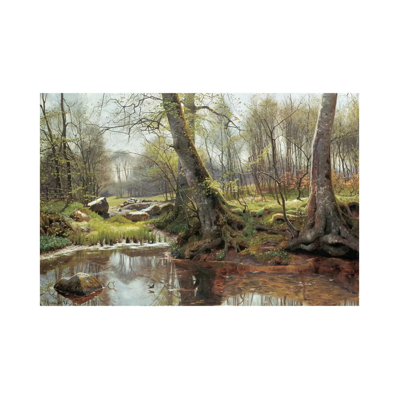A Woodland Spring by Peder Monsted - Wrapped Canvas Print, 20.32 cm H x 30.48 cm W