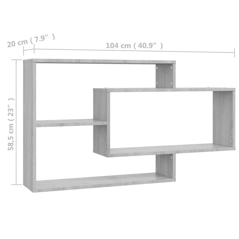 Jaleshia 3 Piece Floating Shelf, Sonoma Oak