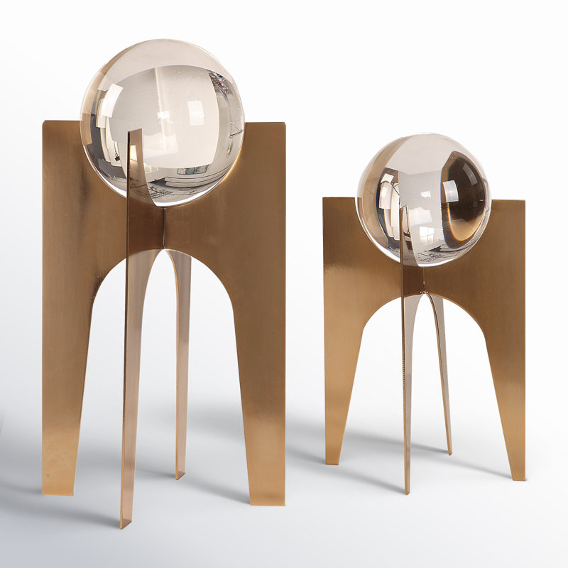 Ensemble de 2 globes d'eau Cambry, Transparent / plaqué bronze cuivré