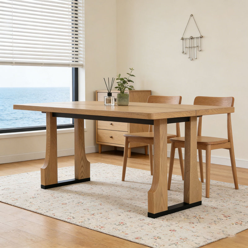 63" Rectangular Dining Table, Natural Ash