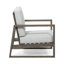 Fauteuil d'appoint gris confortable, structure en bois d'acacia, design rustique moderne pour la maison