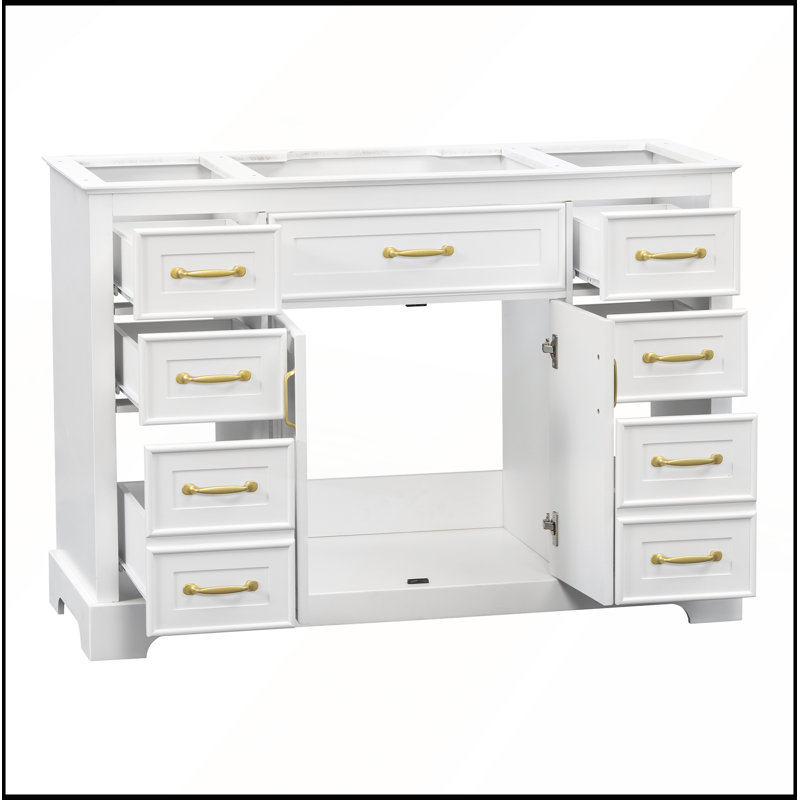 Freestanding Standard Free Standing Single Double Single Vanity Bathroom Vanity With MDF Top