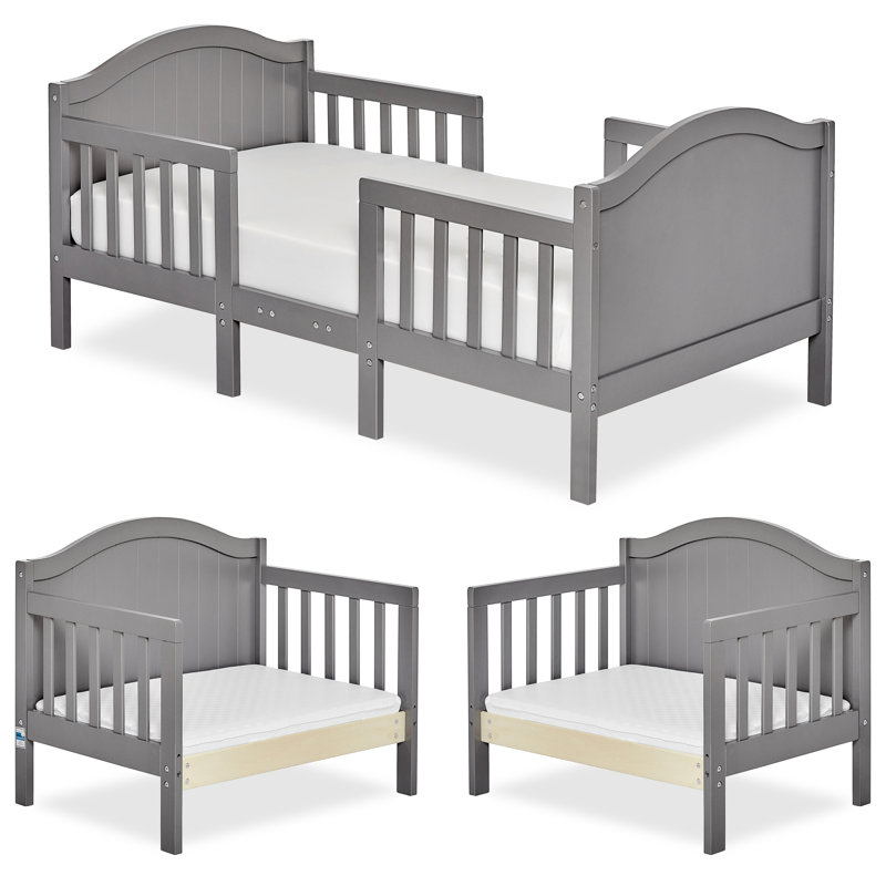  Lit convertible pour tout-petits en bois massif par Dream On Me, Gris acier