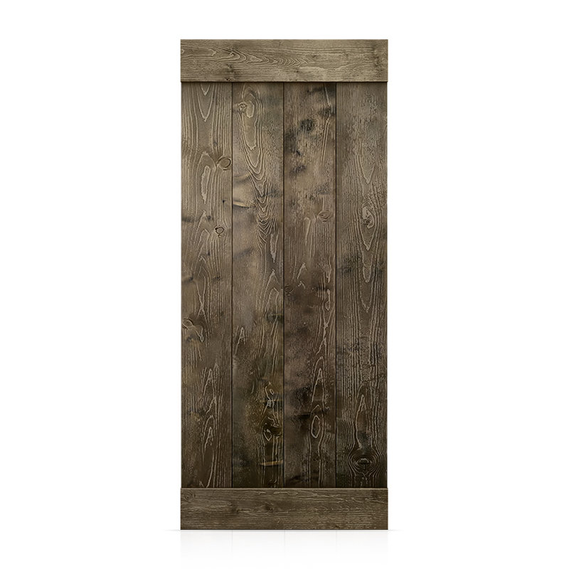 Dalle de porte de salle de bain en bois de pin massif, H 72 po x l 30 po x P 1,5 po, Espresso