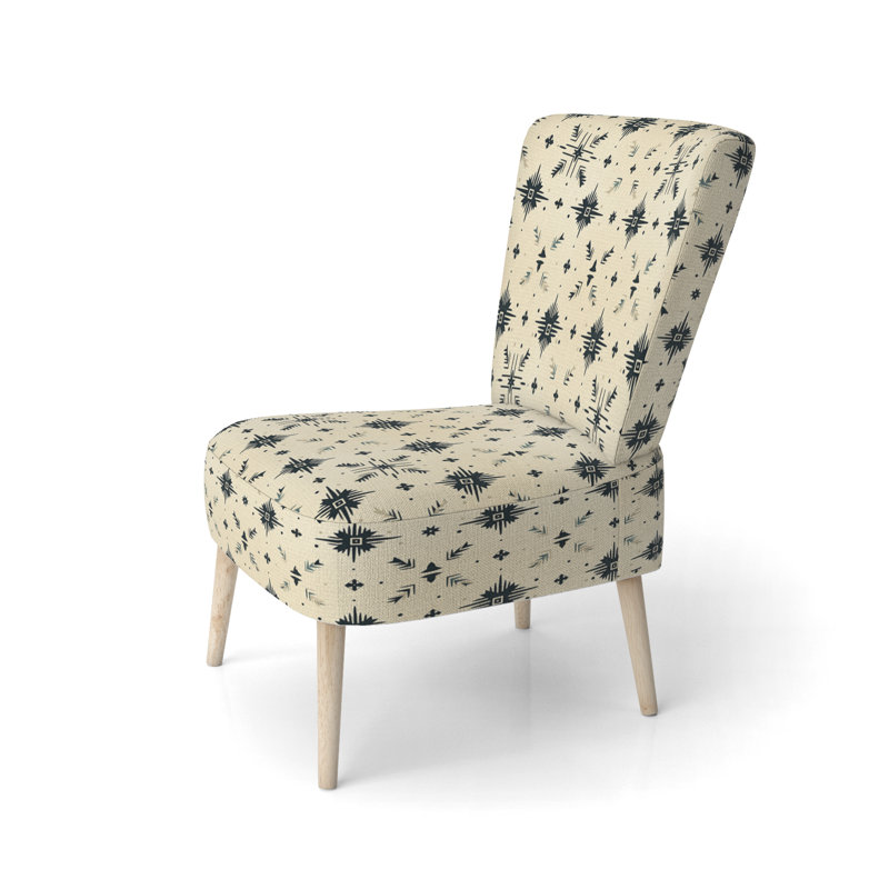 Chaise d'appoint moderne rembourrée beige, motif d'appoint neutre Neuho