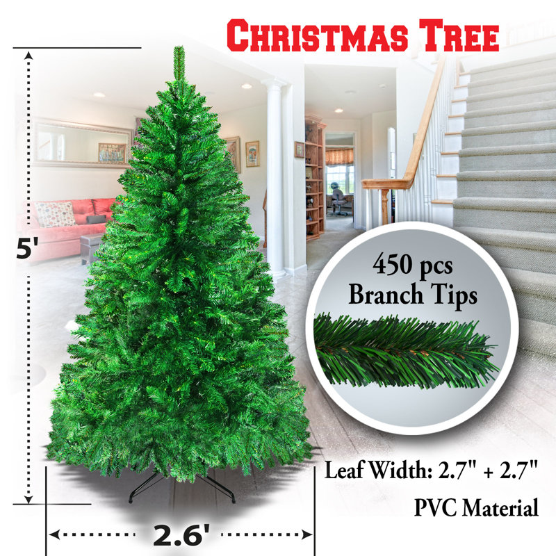 Arbre de noël artificiel pin vert classique, H 5 pi
